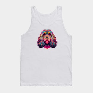 American Cocker Spaniel Dog Colorful Art Tank Top